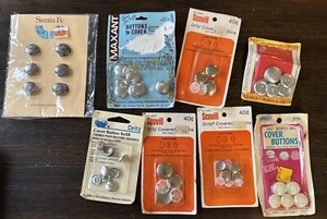 Vintage Dritz Cover Button Kits & Refills & Various Sizes 8 Packages - Picture 1 of 10