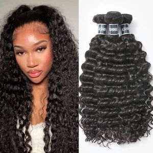 ASHINE Haarbündel Deep Wave unverarbeitetes kambodschanisches Rohhaar 24 26 28 Zoll - Bild 1 von 13