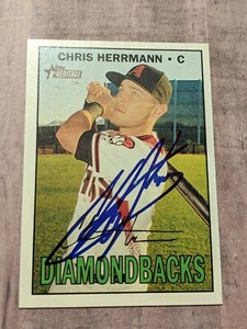 Chris Herrmann Signed 2016 Topps Heritage Card #695 COA Arizona Diamondbacks HN