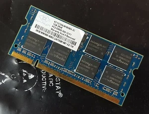 1GB DDR2 PC2-5300 Nanya NT1GT64U8HB0BN-3C 667MHz Notebook Speicher - Bild 1 von 1