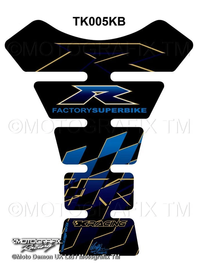 Protector de almohadilla para tanque de motocicleta Kawasaki zx6 zx7 zx9 zx10 zx12 zx14 negro azul Foto 1 de 1