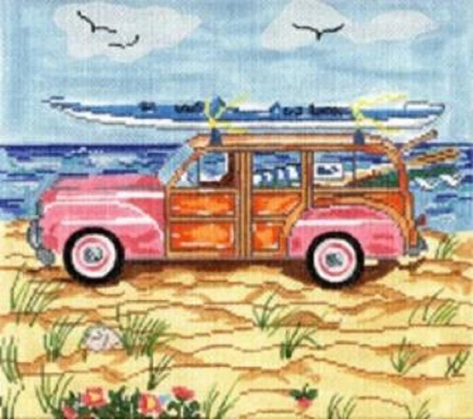Needlepoint HandPainted Cooper Oaks Summer Woody 9x9 - Image 1 of 1