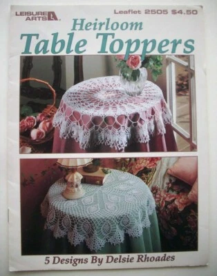 Heirloom Table toppers tablecloths crochet patterns 5 designs - Image 1 of 2