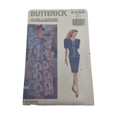 Butterick 5358 Power Top & Skirt VTG Jessica Howard Pattern Sz 18-22 90s UC FF - Image 1 of 4