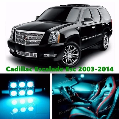 18pcs LED ICE Blue Light Interior Package Kit for Cadillac Escalade ESV 2014 - Image 1 of 4