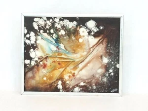 Pintura al óleo abstracta enmarcada original 8" X 10" firmada Jacqueline Starr moderna - Imagen 1 de 10
