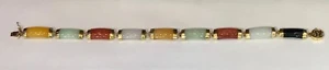 Vintage 14KT Yellow Gold Agate Bracelet - Picture 1 of 5