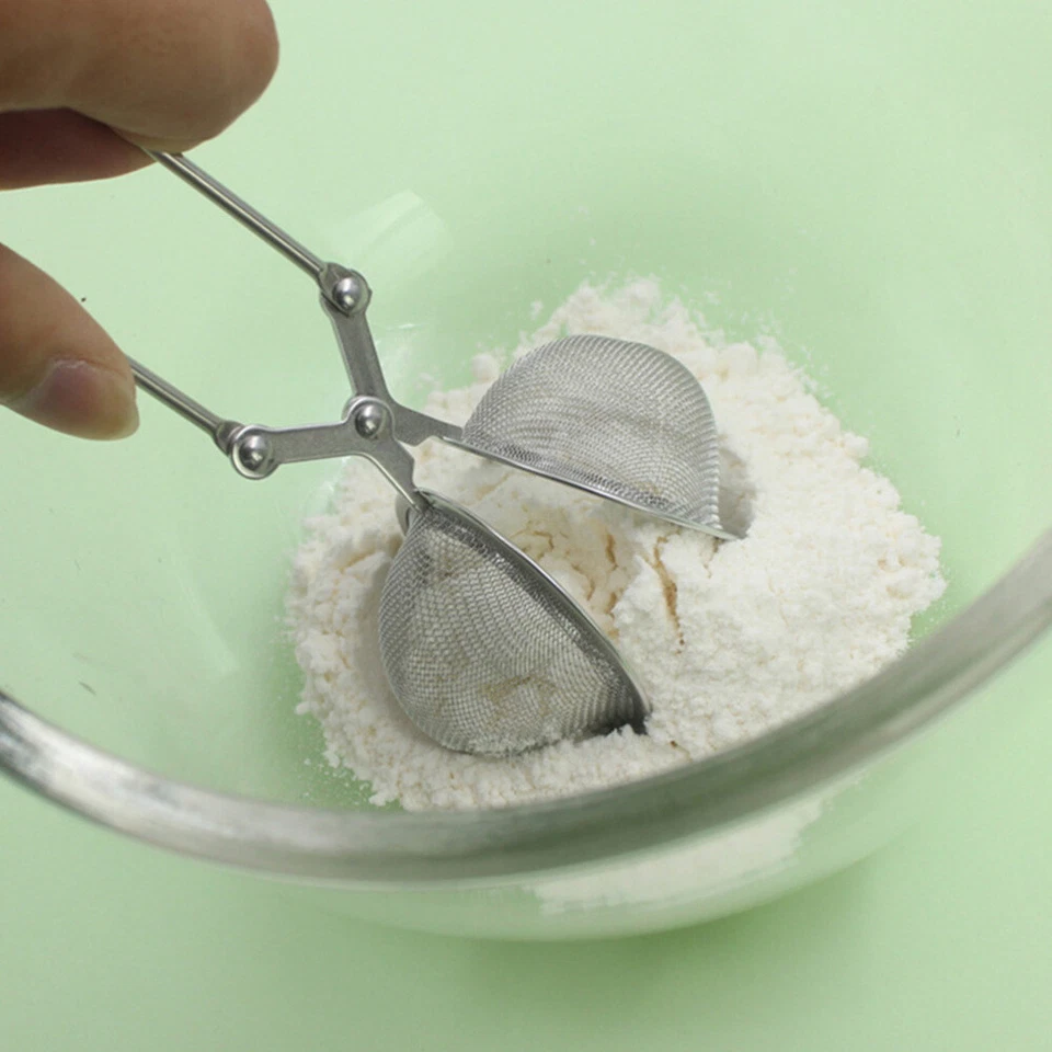 2 Pcs icing sugar duster Sugar Shaker Baking Sieve Hand Crank Flour Sifter - Image 1 of 4