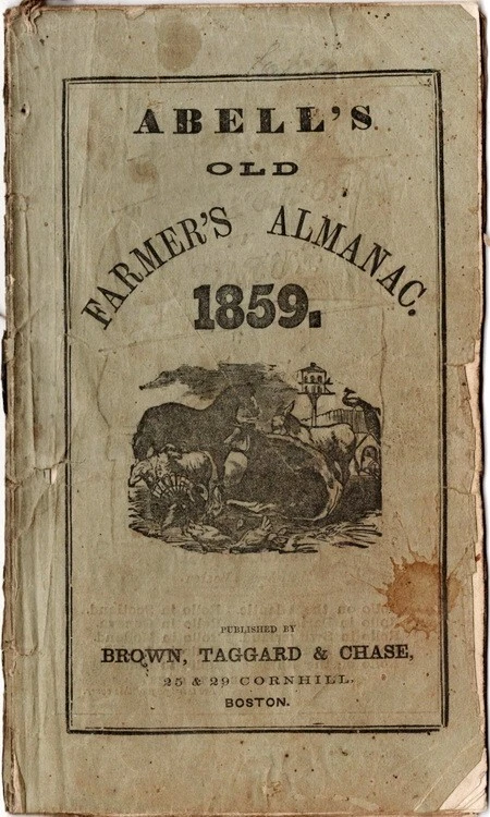 1859 Abell's Old Farmer's Almanac, T. W. Abell, Dr T. Abell's Family Medicine - Image 1 of 2