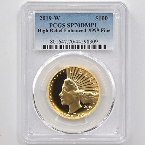 2019 United States Statue of Liberty 100Dollars Gold Coin High Relief PCGS SP 70 Cover