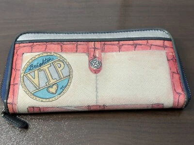 Cartera Brighton VIP Lona Cuero Azul Interior Foto 1 de 4