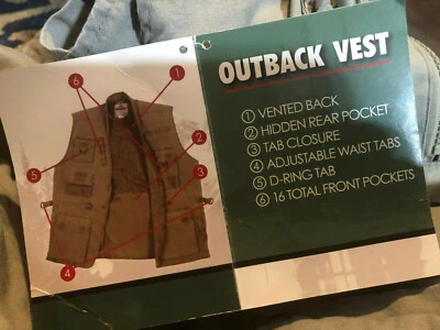 Rothco Khaki Fishing Safari Outback Vest Hunting Tactical 18-Pocket Size XL NWT - Image 1 of 4