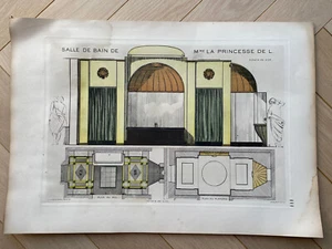 Planche d'architecture Salle de Bain Louis Sue & André Mare Art Déco 1921 - Picture 1 of 2