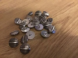 100 Silver Effect Vintage Shank Buttons. 1/2 Inch - Picture 1 of 3