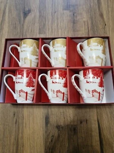 Aynsley boxed set of beautiful Christmas Mugs (6 mugs in box) - Picture 1 of 5