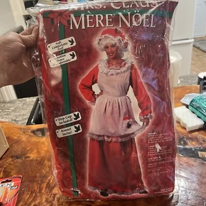 Mrs Claus Costume Adult Christmas Fancy Dress One Size Fits Most 4-14 - Picture 1 of 5