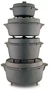 Petromax Fire Pot Dutch Oven Cast Iron Pot - 2,3 - 14,7 Litre With Pedestals - Picture 1 of 19