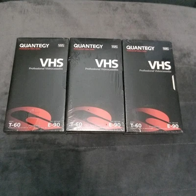 Lot Of 3 Quantegy Professional Video Cassette Tape T-60 E-90 VHS Broadcast New - Image 1 of 4