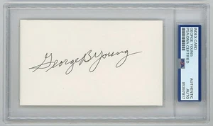George Young Signed AUTOGRAPHED 3x5 Index Card NY GIANTS Football HOF PSA/DNA - Picture 1 of 1