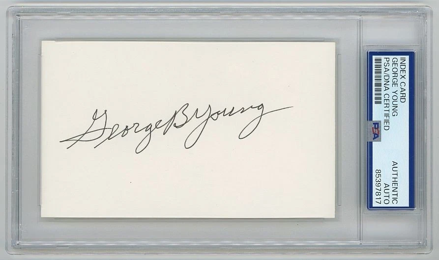 George Young Signed AUTOGRAPHED 3x5 Index Card NY GIANTS Football HOF PSA/DNA - Image 1 of 1