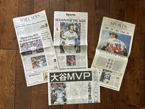 Shohei Ohtani MVP newspapers 11/22/24, LA Times, Dodgers, Mookie Freeman  - Picture 1 of 8