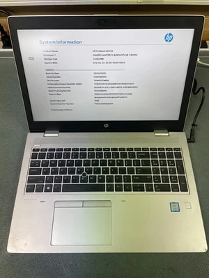HP PROBOOK 650 G5 | i5 8265U 1.60GHz | 16 GB de RAM | Sem unidade/OS/AC - Imagem 1 de 4