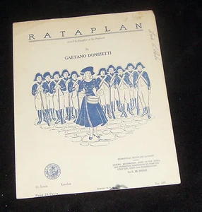 Partitura musical RATAPLAN de la hija del regimiento de Gaetano Donizetti 1942 - Imagen 1 de 3