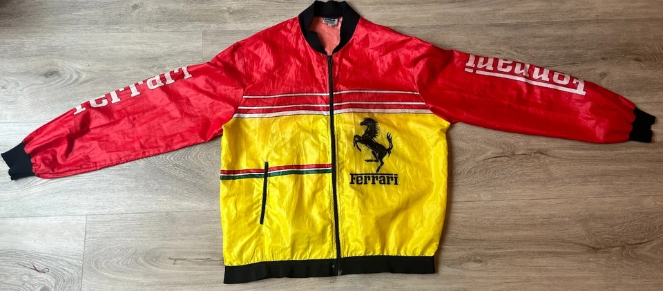 Vintage 1970s Italstyle Ferrari Windbreaker Jacket Size 52 Horse Car Racing USED - Image 1 of 4