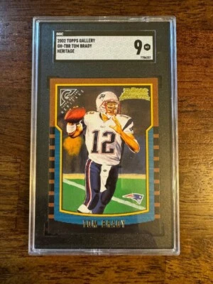 2002 Topps Gallery Tom Brady GH-TBR Heritage SGC 9 - Image 1 of 2