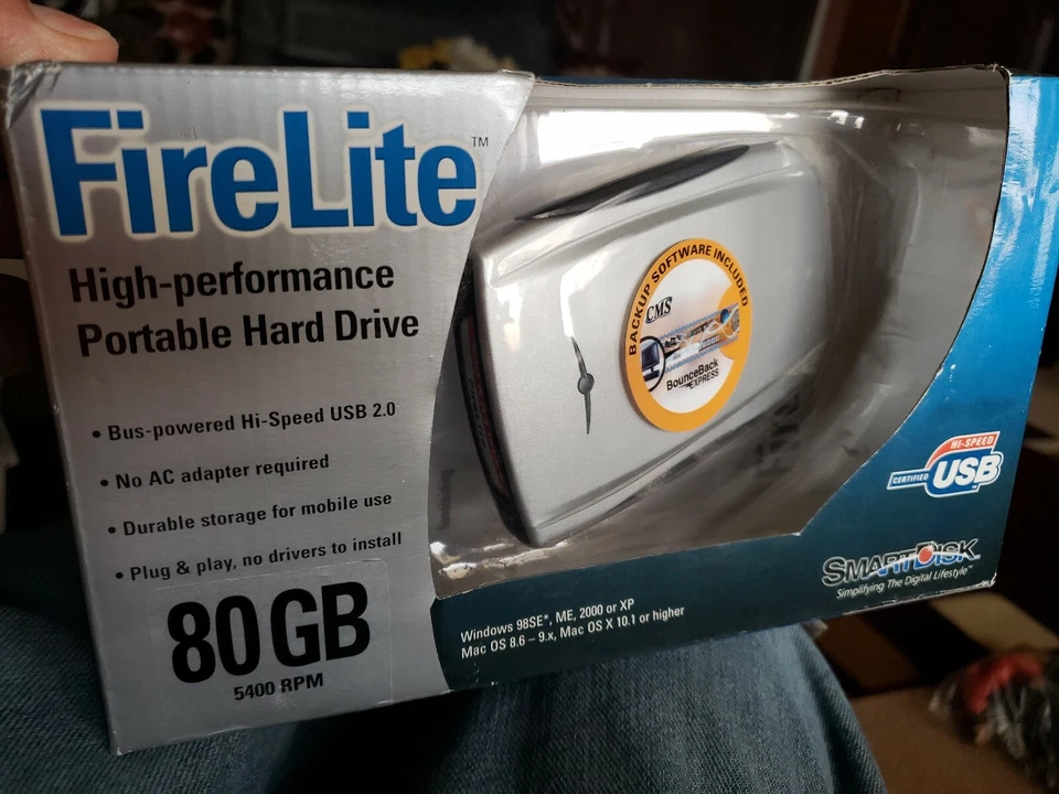 SmartDisk USBFLB80 FireLite 80GB External Hard Drive Family Photos Documents   - Image 1 of 4