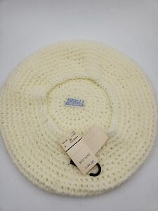 Vintage NWT  Kokonit Oversized Knit Beret White Taiwan 