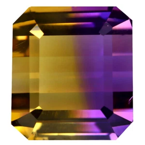 13.38 ct Flashing Octagon Cut (13 x 12 mm) Brazil Purple and Yellow Ametrine - Picture 1 of 1