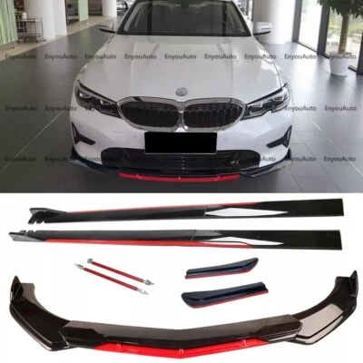 Спойлер закраина переднего бампера 86 дюймов боковая юбка для BMW 640i 650i серии купе черный красный - Изображение 1 из 4