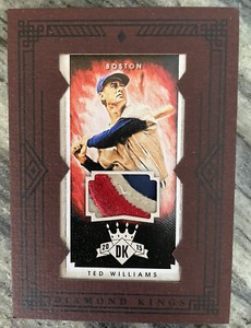 2015 Donruss Diamond Kings Ted Williams 3 Color Game Used Patch /5 Red Sox Hof