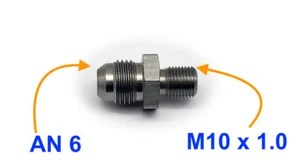 AN6 AN-6 to M10x1.0 Metric Stainless Brake Fittings Adapter 9/16x18 UNF - Picture 1 of 5