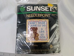 Sunset Needlepoint Orsetto 5599 Nome Record Nascita - Foto 1 di 3