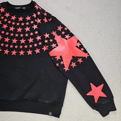 Suéter Hudson Para Hombre 2XL Negro Rojo Cuello Redondo Estampado Completo Pullover Jersey Foto 1 de 4