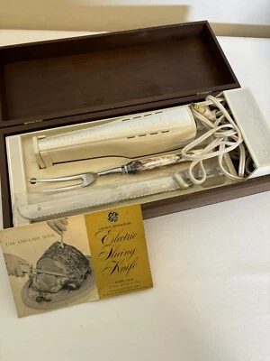 Cuchillo de rebanar General Electric Cat. No. 33EK6 con estuche de madera Foto 1 de 4