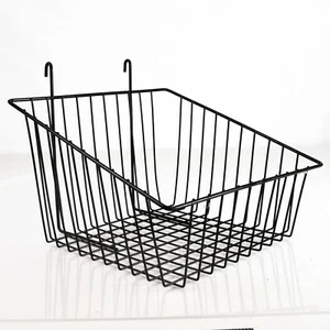 Slatwall or Gridwall Hanging Wire Baskets 12x12 Store Retail Shelf Commercial - Picture 1 of 9
