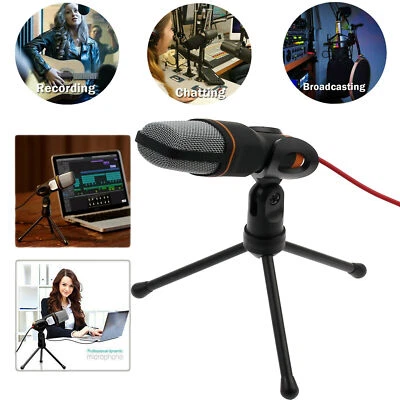 3.5mm Stand Mini Microphone Mic For PC Laptop Desktop Notebook Speech Condenser - Image 1 of 4