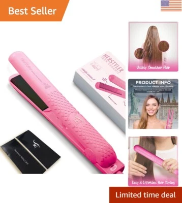 Ceramic Flat Iron with Negative Ion Tech & Dual Temp - Sleek Design for All Hair - Image 1 of 4