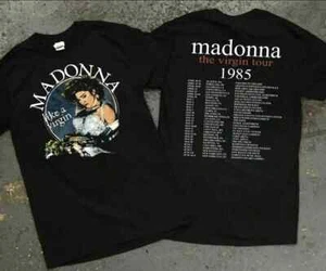 Madonna The Virgin Tour 1985 Unisex Cotton Black Unisex T-shirt S-5XL VN1615 - Picture 1 of 4