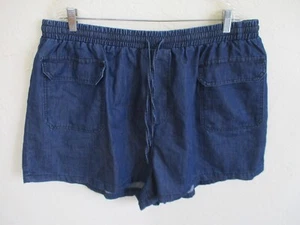Agnes Orinda Women's Plus Size 3X Drawstring Elastic Waist Denim Shorts NWT - Picture 1 of 5