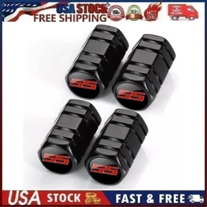 4PCS Metal Car Tire Valve Caps Valve Stem Cover Compatible with Chevrolet SS B-1 - Picture 1 of 13