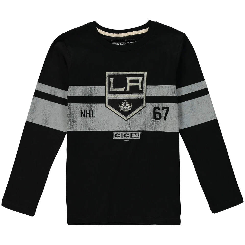 Camiseta CCM NHL Kids Los Angeles Kings preta lendária manga longa - Imagem 1 de 1