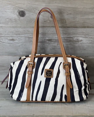Dooney & Bourke Zebra Animal Print  Shoulder Bag HandBag Purse Hobo Tote Lg - Image 1 of 4