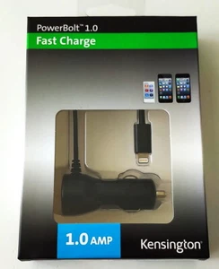 Kensington Powerbolt 1.0 Amp Car Charger iPhone X 10 11 12 13 14 MFi-Certified - Picture 1 of 4