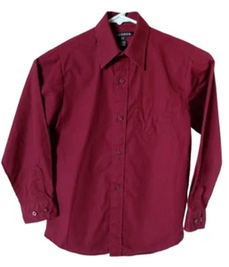 George Boys Maroon Long Sleeve Button Down Dress Shirt s-ch 6-7 EUC - Picture 1 of 7