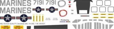 Decal 306 Sikorsky VH-34D / S-58 Marines One - Bild 1 von 2