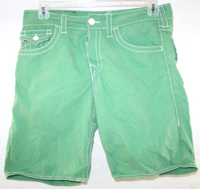 True Religion Para Hombres 40 Verde Neón Logo Surf Traje de Baño Pantalones Cortos Bañador Foto 1 de 4